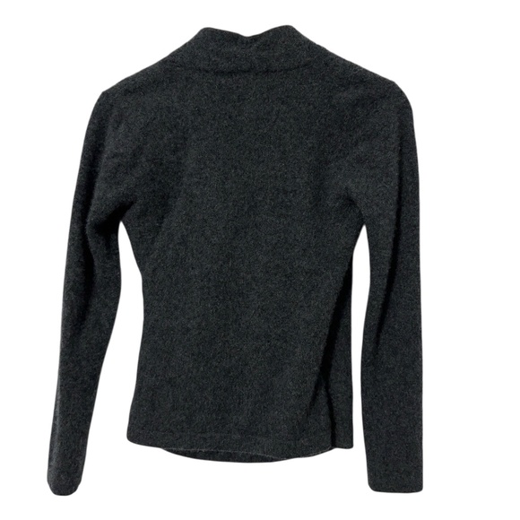 Ply Womens Fuzzy Cashmere Sweater Size M Soft Gray Faux Wrap Front Present Gift - Picture 2 of 4